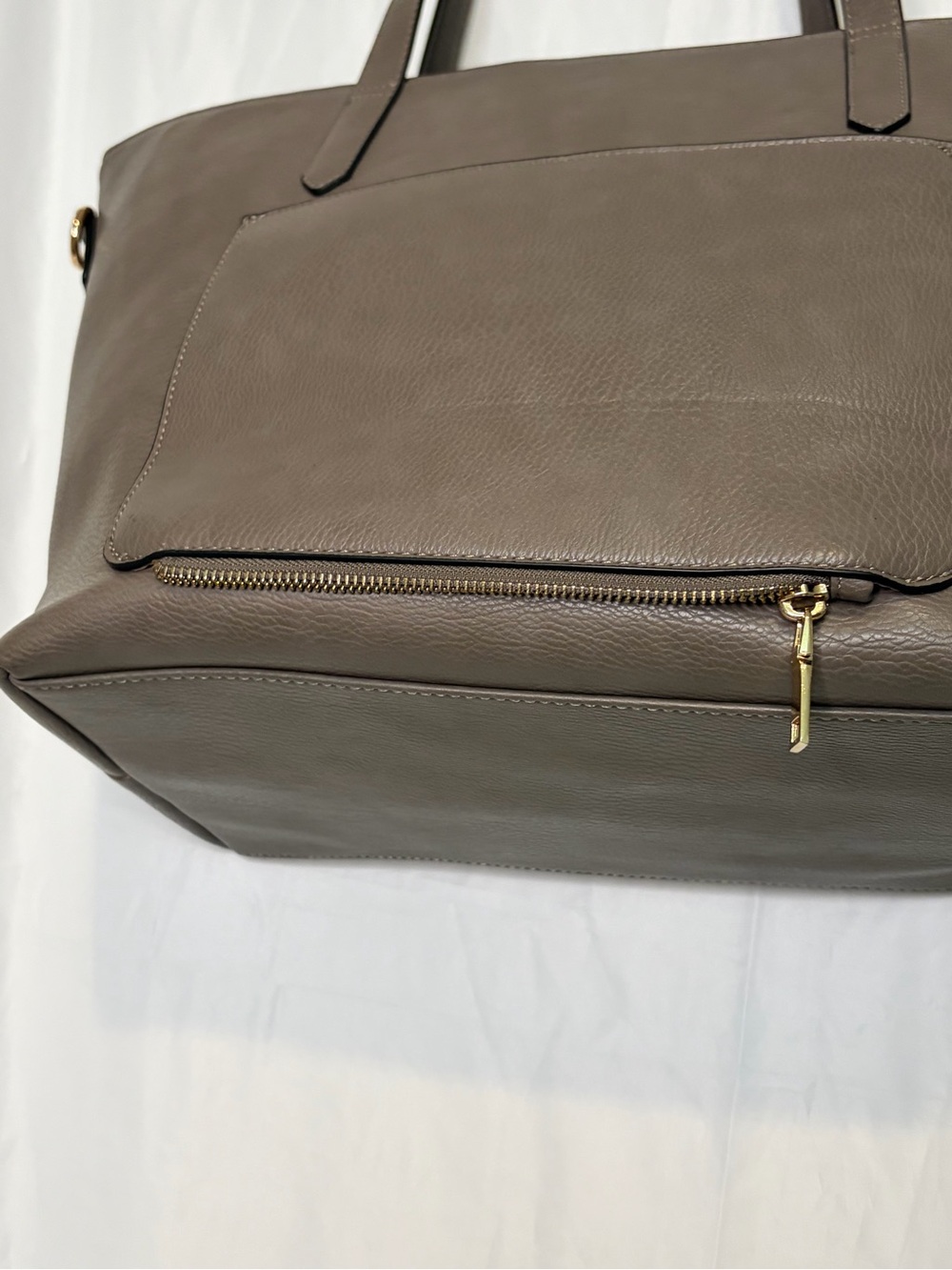 Poppy & Peonies Leather Go-Getter tote bag in Gray - Picture 5 of 15